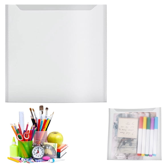 Small Clear Storage Envelopes 17.2x16.7cm Plastic Resealable Organizer Bags for Die Cuts Stamps Photos Scrapbook Craft Supplies Portable Waterproof File Storage Pouch 1 Pack