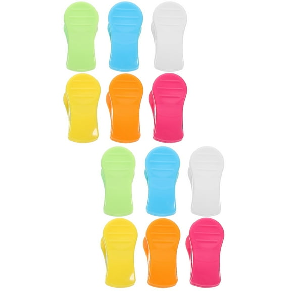 Small Clip Clothes Windproof Multipurpose Chip Clips Clothespins Giant Peg Colored Plastic 12 Pcs