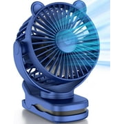 Small Clip on Fan Battery Operated, Portable USB Desk Fan, 360° Rotation, 3 Speed, Mini Table Fan Rechargeable, Personal Cooling Baby Stroller Fan for Home Office Camping