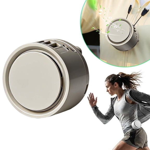 Small Clip Fan, Personal Waist Fans,Portable Silent Mini Bladeless Fan Clip, Personal Clip Fans 4 Speeds, Clips on Waist Neck Fanes for Outdoor, Camping, Travel, Office (Beige)