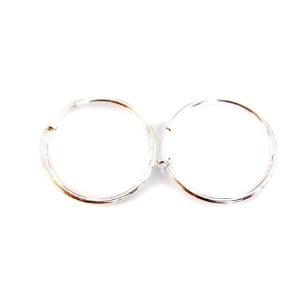 Small Clip-on Earrings Silver Plated Hoop Earrings 1 inch Thin Hoop Earrings