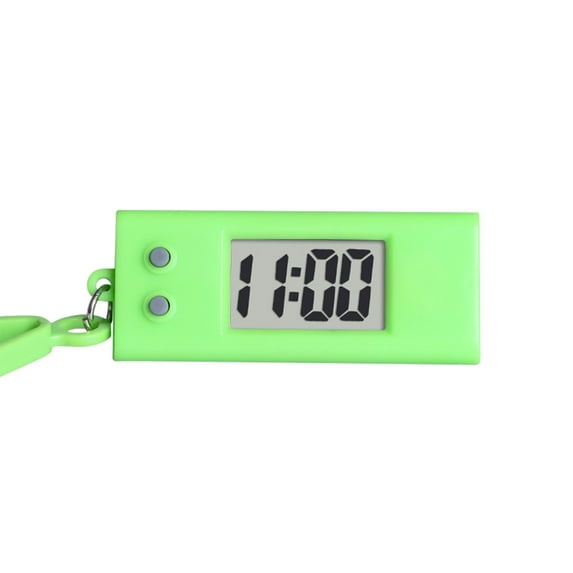 Small Clock Digital, Silent Alarm Clock, 1.5X3 In, Bright Green Housing, Portable Timing, Everyday Carry, Keychain Display, 1 Pc