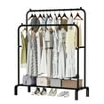 thumbnail image 1 of Small Clothes Rack, Double Rod Clothes Rails for Bedroom ,Black, 1 of 11
