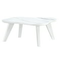 thumbnail image 1 of Small Cloud Coffee Table, 35.4" White Marbling Modern Tea Table, Irregular Low Center Table for Small Spaces Living Room Bedroom, Simple End Table with 4 Legs, 1 of 7