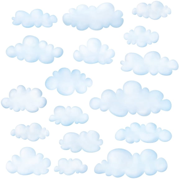 Small Clouds Wall Decals for Kids Peel and Stick Removable Cloud Stickers for Nursery, Bedroom & Living Room Soft Neutral Sky Wall Decor for Baby Room, Playroom, Modern Home (DS4-8030)