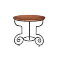 thumbnail image 1 of Small Cocktail Table With Metal Legs | Farmhouse Style Small Pedestal Table | Mid Century Modern Indian Round Table | Solid Teak Wood Table, 1 of 3