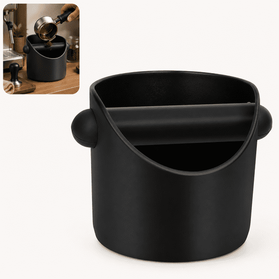Small Coffee Knock Box, 4.3 Inch Mini Espresso Knock Box with Removable Knock Bar and Non-Slip Base, Durable Coffee Grounds Container for Home Coffee Bar