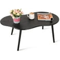 thumbnail image 1 of Small Coffee Table Black Cloud Coffee Table for Small Spaces Modern Center Table Unique Irregular Coffee Table with Wood Legs Living Room Mid-Century Sofa Table, 1 of 7