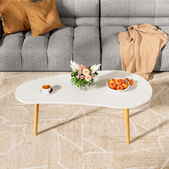 Small Coffee Table, Mid Century Wood Tea Table, Living Room Center Minimalist Display Coffee Table with Fruit Shape