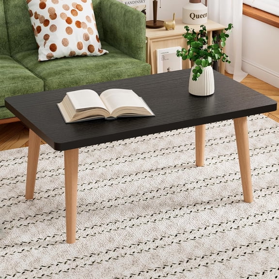 Small Coffee Table for Small Space, Low Table, Floor Table Desk for Sitting on The Floor, Storage Living Room Furniture, Tatami Tea Tables with Solid Wood Legs, Home Office, Farmhouse