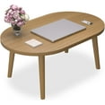 thumbnail image 1 of Small Coffee Table for Small Space, Low Table, Floor Table Desk for Sitting on The Floor, Japanese Coffee Table for Living Room, Tatami Tea Tables with Solid Wood Legs, Oval Coffee Tables, Brown, 1 of 8