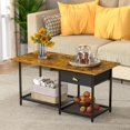 Small Coffee Tables for Living Room with Drawer, 2Tier Center Small