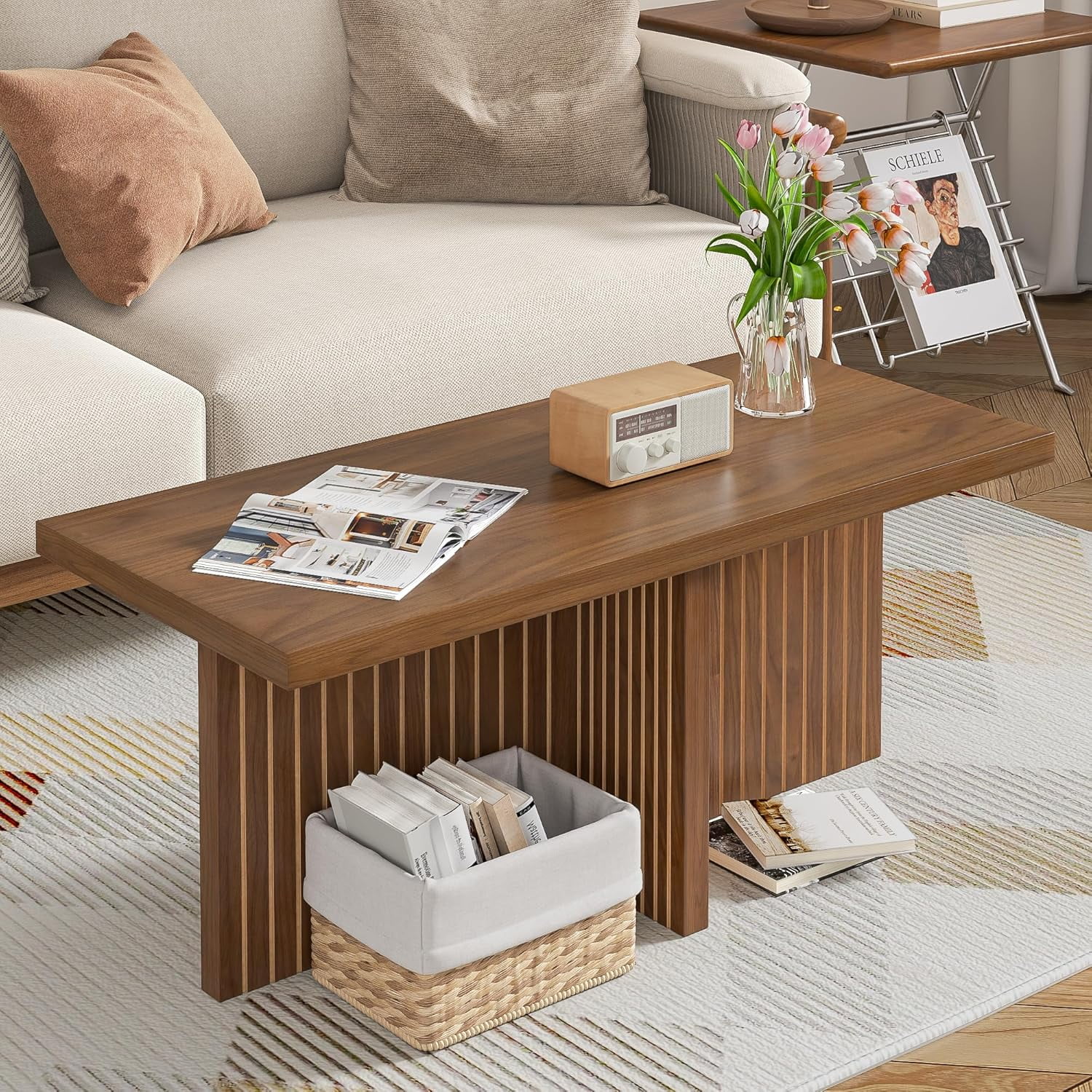 Small Coffee Tables with Storage, Farmhouse Simple Living Room Coffee ...