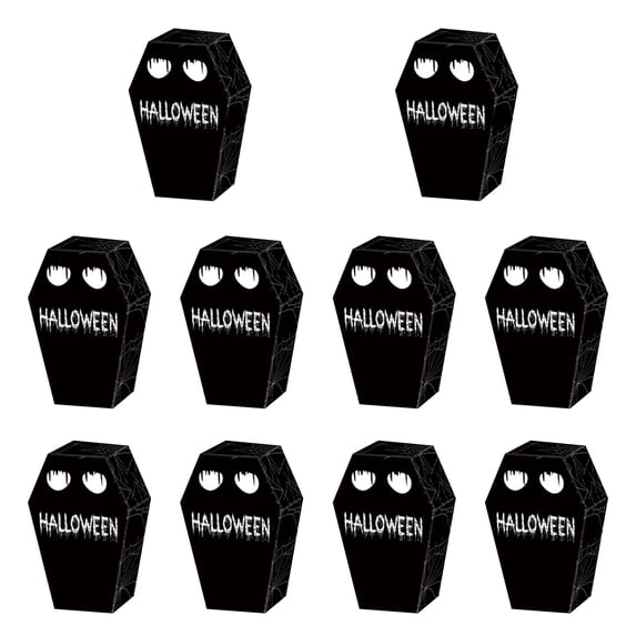 Small Coffin Candy Box 10 Pack Gothic Shape Cardboard for Spooky Halloween Party Treats