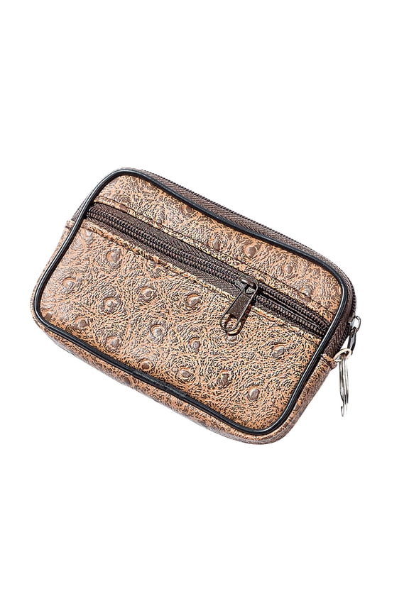 Small Coin Pouch Leather Mini Zipper Change Purse Card Holder Wallet Pocket for Women Men Headset Lipstick
