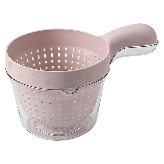 Small Colander Draining Basket With Handle, Berry And Tomato Washer Vegetable Washing Bowl With Strainer, Portable Kitchen Rinser Container For Fruit Salad (C)