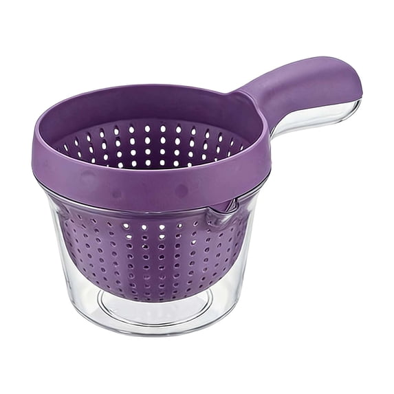 Small Colander Layer Draining Basket with Handle, Berry And Tomato Washer, Vegetable Washing Bowl with Strainer, Kitchen Rinser Container, Portable Strainer Bowl, 1 Drain Basket