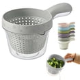 thumbnail image 1 of Small Colander with Handle, 2-Layer Draining Basket for Berry Tomato Vegetable Washing, Kitchen Rinser Container Portable Strainer Bowl, 1 of 9