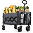 thumbnail image 1 of Small Collapsible Wagon with 400 lb Dynamic Weight Capacity, Foldable Wagon Cart, Folding Camp Cart with Wheels, for Outdoor, Yard, 90 L, Slate Gray, 1 of 12