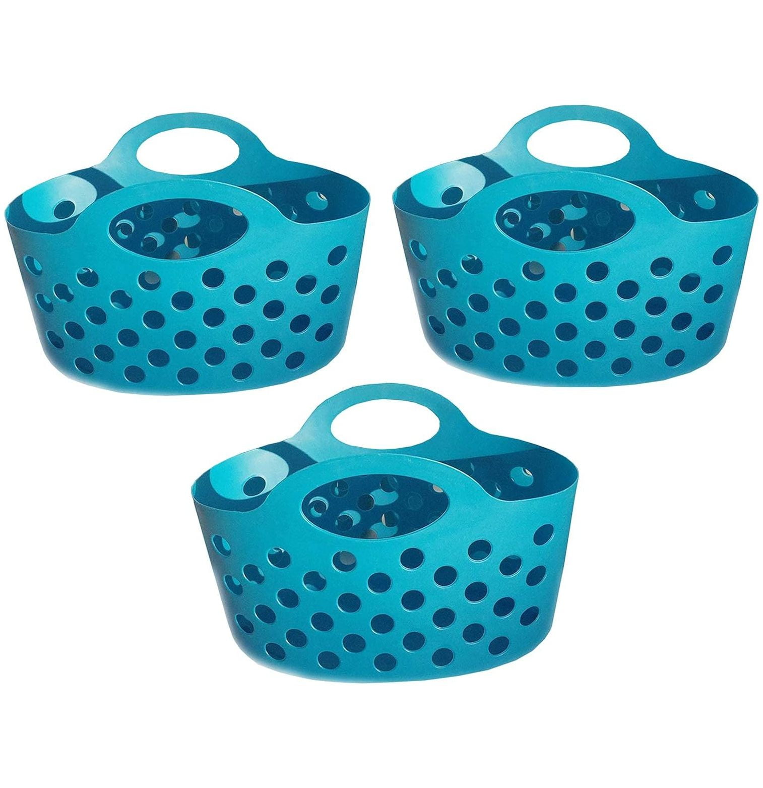 Small Colorful Plastic Basket with Handles for Organizing Pantry