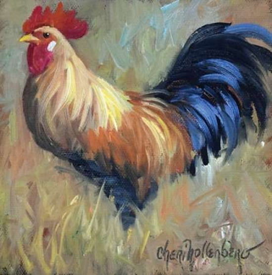 Small Colorful Rooster Canvas Art - Cheri Wollenberg (24 x 24)