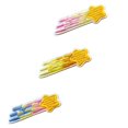 thumbnail image 1 of Small Colorful Shooting Stars Trio Embroidered Iron On Patch (3 Pack), 1 of 2
