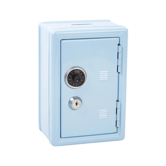 Small Combination Lock, Lock BoxwithKey, Safe BoxforMoney, Metal Storage Box, Cash Lock Box, Light Blue, 7.5X4.5 In, 1 Pc, Coin Holding, Personal Use
