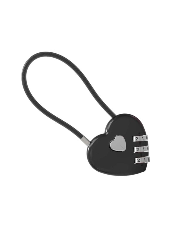 Small Combination Lock for Locker, Cable Lock with Code, Metal Padlock Combination for Luggage, Suitcase, Gym Locker, Backpack Zipper, Cabinet, Box, Fence Gate, Travel Safe & Outdoor Use, 1Pc,Black
