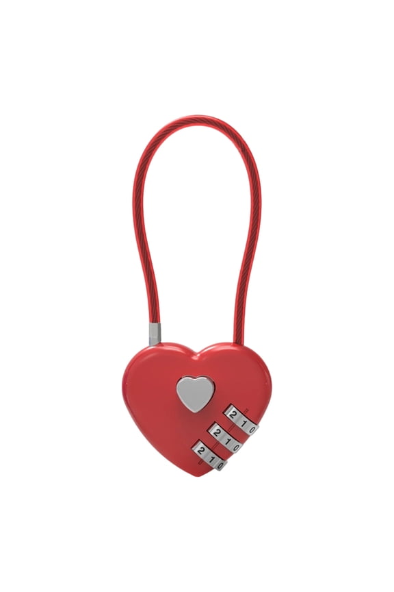Small Combination Lock for Locker, Cable Lock with Code, Padlock Combination, for Luggage, Suitcase, Gym Locker, Backpack Zipper, Cabinet, Box, Fence Gate, Travel Safe, Outdoor Use(Red,2.5x1.5")