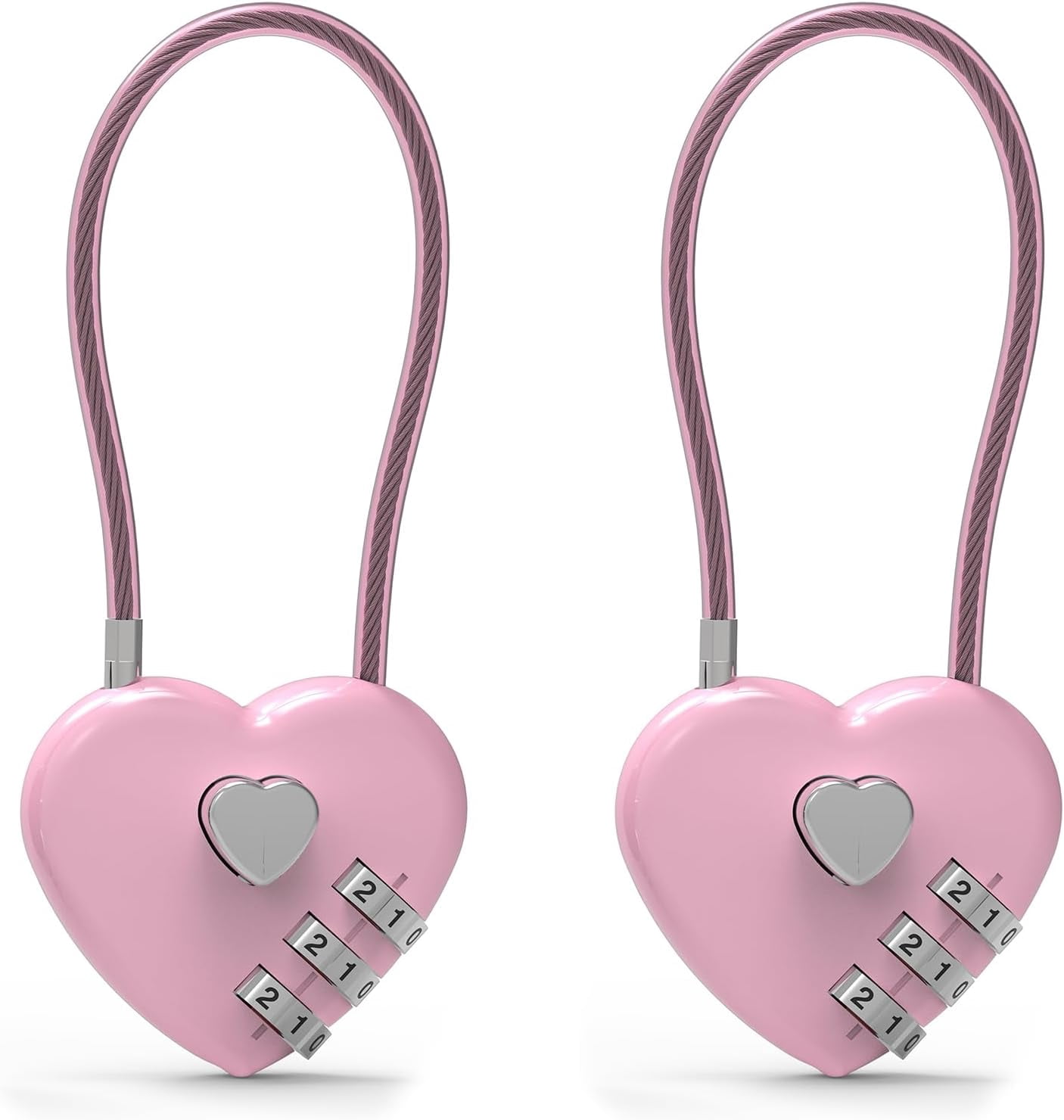 Cute Mini 3-Digit Combination Padlock – Blue Heart Shape Lock For Indoor & Outdoor Use