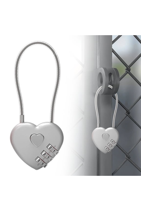 Small Combination Lock for Locker, Cable Lock with Code, White Padlock Combination, for Luggage, Suitcase, Gym Locker, Backpack Zipper, Cabinet, Box, Fence Gate, Travel Safe, Outdoor Use