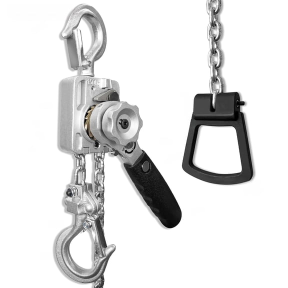 Small Come Along 150kg, 10FT Lift Height, Compact Chain Hoist with Aluminum Body, for Garage, Tight Spaces, Light Lifting, Pet Support, DIY, Farm