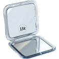 thumbnail image 1 of MIRRORVANA Small Compact 15X Magnifying Mirror for Travel - Handheld, Foldable & Lightweight - Mini Pocket-Sized Magnified Mirror for Purse - Square 3.3” x 3.3”, 1 of 6