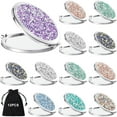 thumbnail image 1 of Small Compact Mirror Folding Pocket Makeup Mirror Round Hand Held Mirror Cosmetic Magnifying Compact Mirror Rhinestone Mirror with 1X/2X Magnification for Women Girls Travel(Bright Colors), 1 of 6