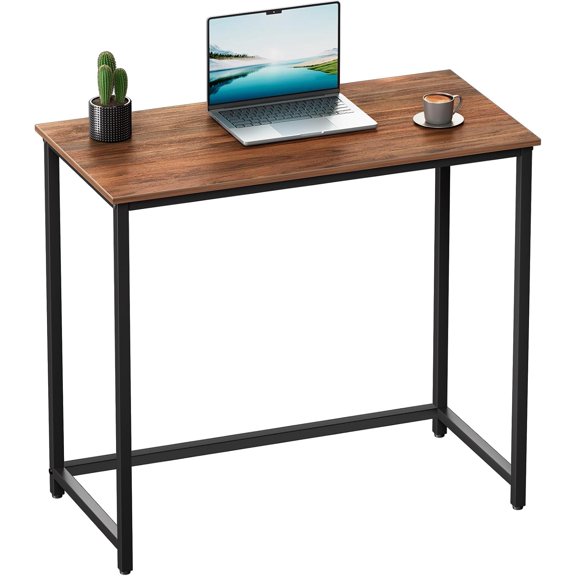Small Computer Desk 31.5 inches Desk for Small Spaces Sturdy Home Office Desk Modern Gaming Desk Study Writing Laptop Table, Brown