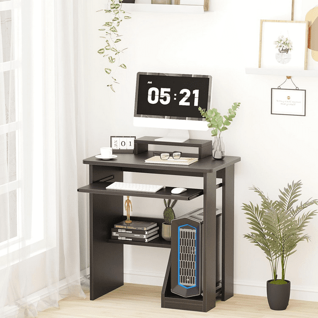 Small Computer Desk for Home Office Compact Desktop PC and Laptop