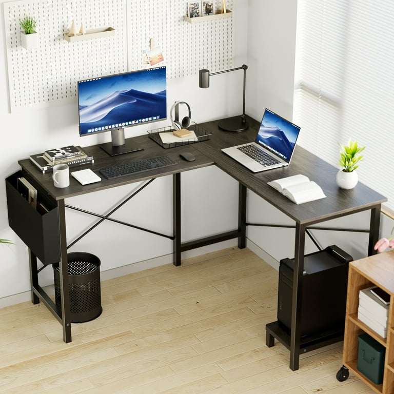 EDX L Shaped Computer Corner Desk Gaming Table 50 inch PC Writing Study Desk for Home Office Dorm Small Space Gray