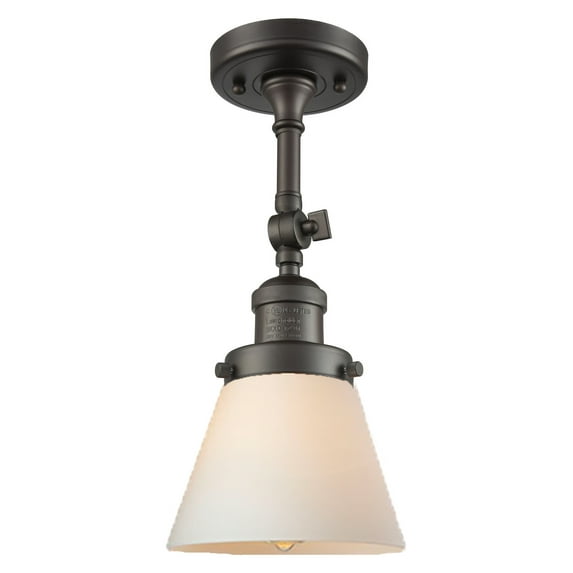 Small Cone 1-light Adjustable Dimmable Vintage Incandescent Flushmount