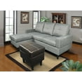 thumbnail image 1 of Small Convertible Sectional Sofa for Living Room Couch with Reversible Chaise & Ottoman, Grey, 1 of 1