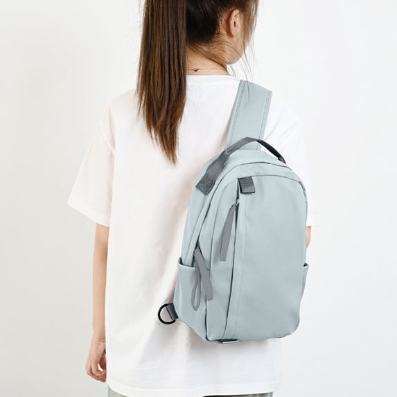 Small Convertible Sling Backpack - Lightweight Chest Bag Daypack Crossbody for Travel Sport Hiking Commute, Light Blue
