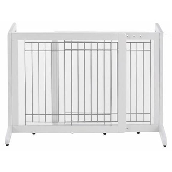 Richell Freestanding Dog Gate, Origami White, Small, 40.20"L x 17.70"W x 20.10"H