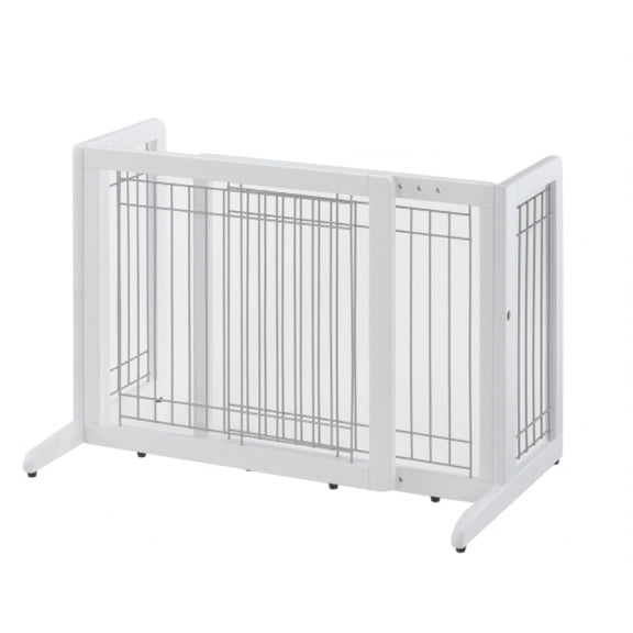 Richell Freestanding Dog Gate, Origami White, Small, 40.20"L x 17.70"W x 20.10"H