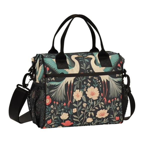 Small Cooler Bag Lunch Bag Portable Meal Bag Work Meal Bag Outdoor Meal Bag Travel Meal Bag Picnic Meal Bag Going Out Meal Bag Beautiful Couple Cranes