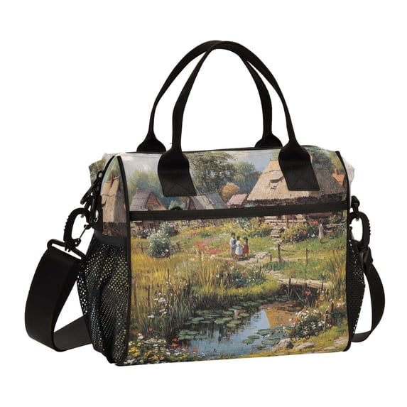 Small Cooler Bag Lunch Bag Portable Meal Bag Work Meal Bag Outdoor Meal Bag Travel Meal Bag Picnic Meal Bag Going Out Meal Bag Beautiful Mountain Village
