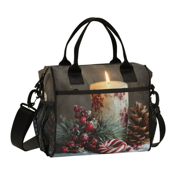 Small Cooler Bag Lunch Bag Portable Meal Bag Work Meal Bag Outdoor Meal Bag Travel Meal Bag Picnic Meal Bag Going Out Meal Bag Beautiful Santa Claus Candle