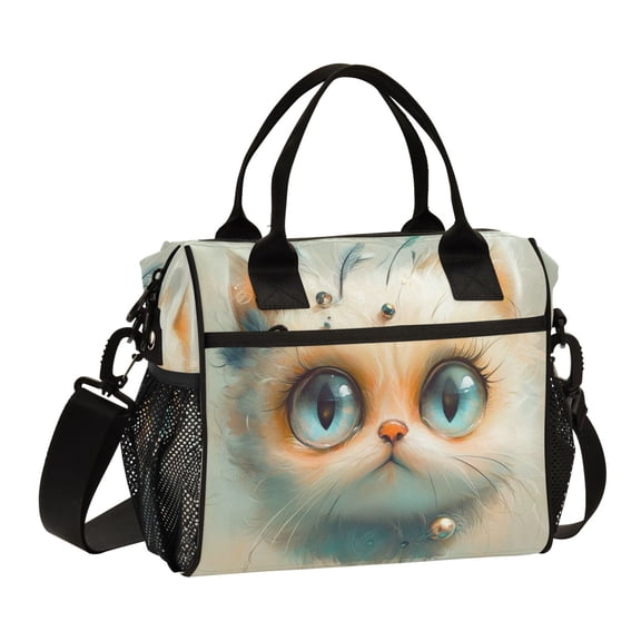 Small Cooler Bag Lunch Bag Portable Meal Bag Work Meal Bag Outdoor Meal Bag Travel Meal Bag Picnic Meal Bag Going Out Meal Bag Blue-eyed Cat