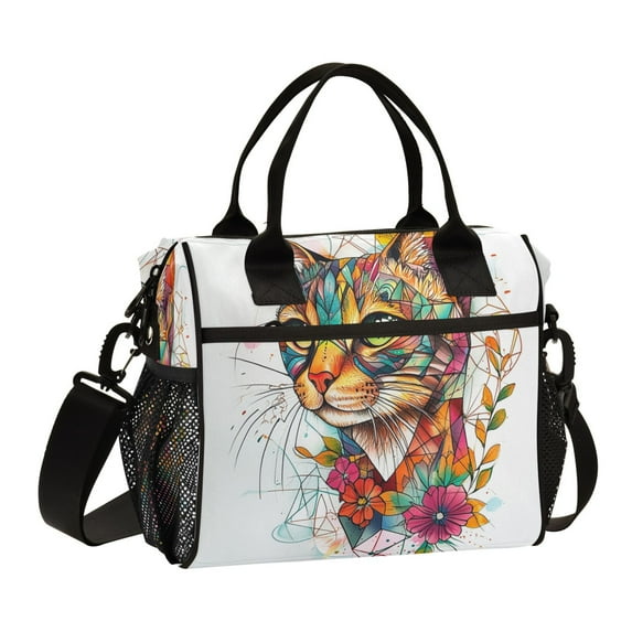 Small Cooler Bag Lunch Bag Portable Meal Bag Work Meal Bag Outdoor Meal Bag Travel Meal Bag Picnic Meal Bag Going Out Meal Bag Color Art Cat