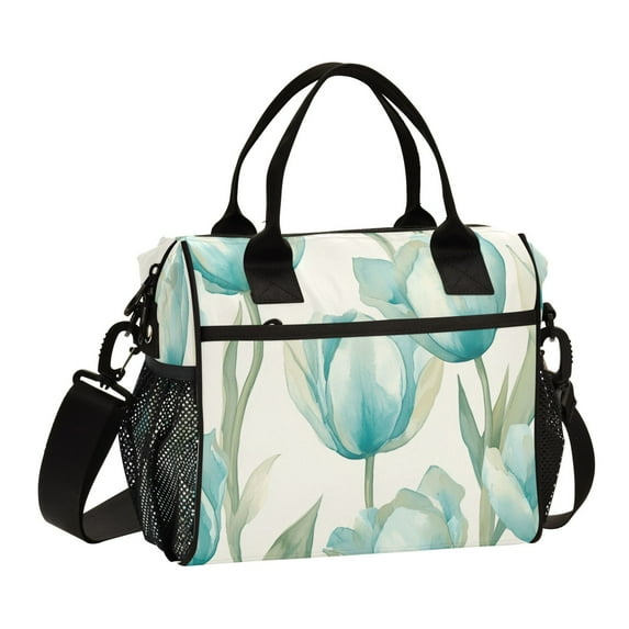 Small Cooler Bag Lunch Bag Portable Meal Bag Work Meal Bag Outdoor Meal Bag Travel Meal Bag Picnic Meal Bag Going Out Meal Bag Green Tulip