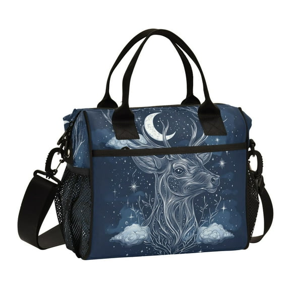 Small Cooler Bag Lunch Bag Portable Meal Bag Work Meal Bag Outdoor Meal Bag Travel Meal Bag Picnic Meal Bag Going Out Meal Bag Moon Deer