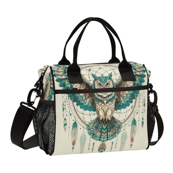 Small Cooler Bag Lunch Bag Portable Meal Bag Work Meal Bag Outdoor Meal Bag Travel Meal Bag Picnic Meal Bag Going Out Meal Bag Owl Wings Perched
